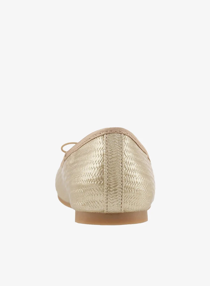 Little Missy GOLD Girls Textured Ballerina Shoes for Women | Best Price UAE