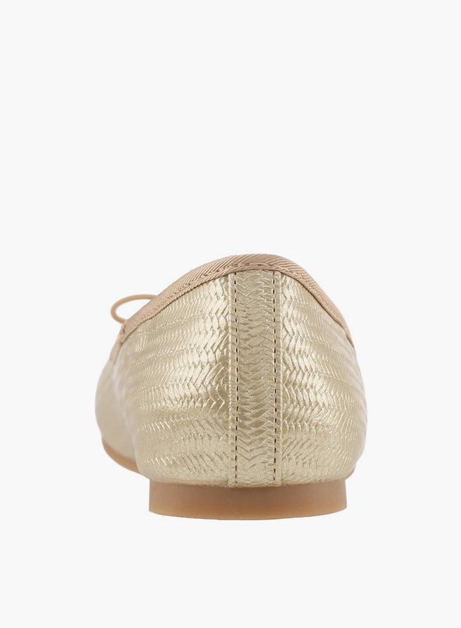 Little Missy Girls Textured Ballerina Shoes - Image 5