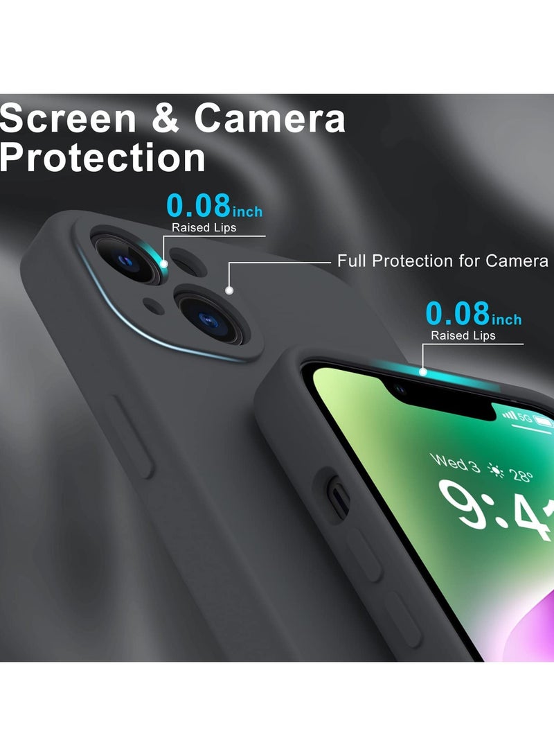 iPhone 14 Case with Screen Protector,Enhance Camera Protection,Soft Flexible Silicone Gel Rubber Bumper Cover,Slim Fit Shockproof Protective Phone Case for iPhone 14 6.1" Dark Grey - Image 5