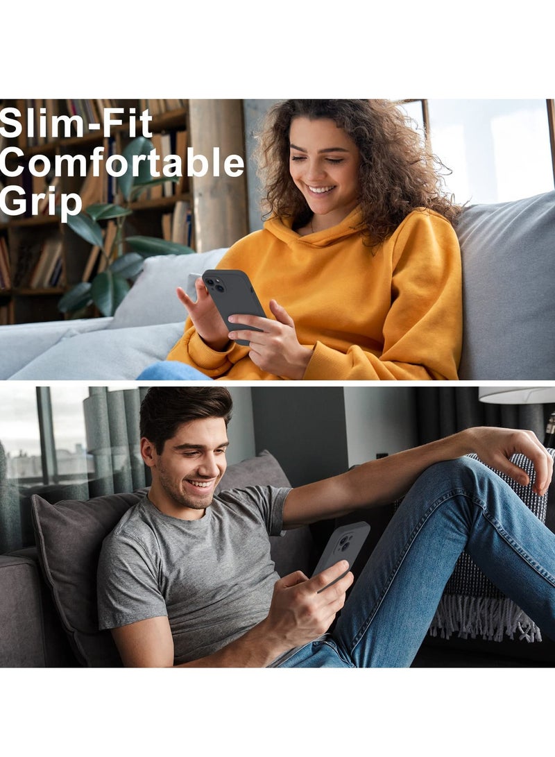 iPhone 14 Case with Screen Protector,Enhance Camera Protection,Soft Flexible Silicone Gel Rubber Bumper Cover,Slim Fit Shockproof Protective Phone Case for iPhone 14 6.1" Dark Grey - Image 2
