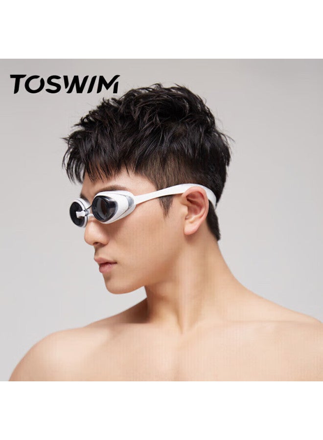 Toswim Swimming Goggles, Waterproof Anti-fog Swim Gl, High-definition Myopia-resistant Large Frame Swimming Goggles For Men And Women, Fish Belly White 200 Degrees - Image 3
