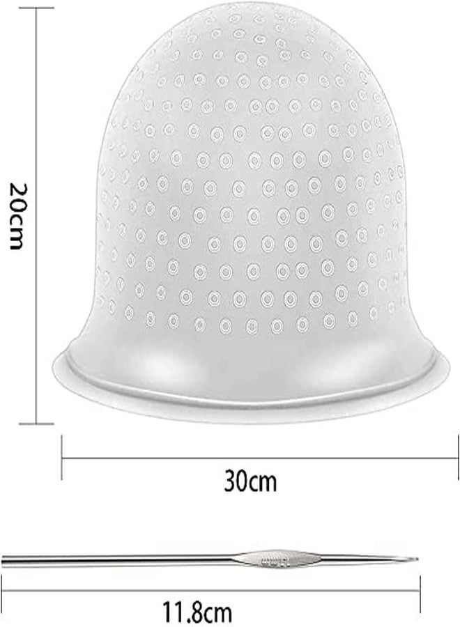 TWIREY Highlight Cap Silicone Hair Dye Cap Reusable Professional Reusable Hair Coloring Highlighting Cap with Hair Coloring Bowel Brush Set, 6 Steel Duck Bills Hair Clip, Black Apron, 1 Barber Comb - Image 3