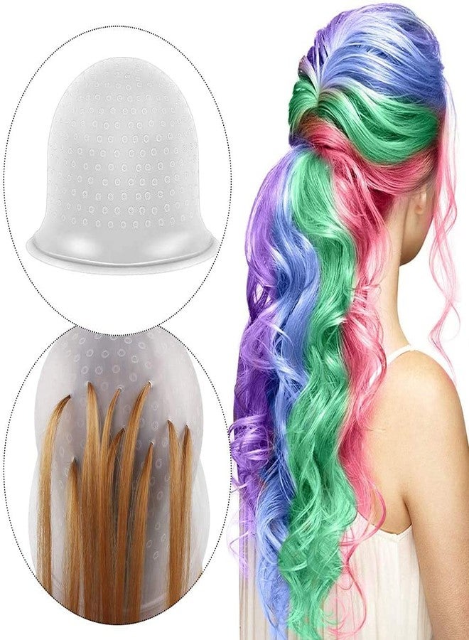 TWIREY Highlight Cap Silicone Hair Dye Cap Reusable Professional Reusable Hair Coloring Highlighting Cap with Hair Coloring Bowel Brush Set, 6 Steel Duck Bills Hair Clip, Black Apron, 1 Barber Comb - Image 4