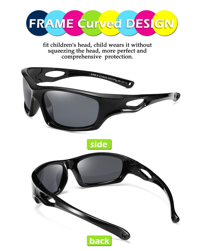 FEISEDY Kids Polarized Sport Sunglasses Rubber Frame Boys Girls 3 to 12 Age Children Gift B2453 - Image 4