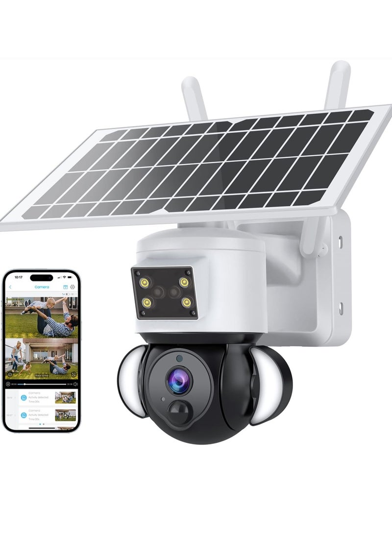 Generic - Tuya Smart Solar Security Camera, 6MP FHD 360° View, 15000mAh Battery, PIR Motion Sensor Floodlight with Siren, Two-Way Audio, Color Night Vision, UBOX Smart Life Compatible. - Image 1