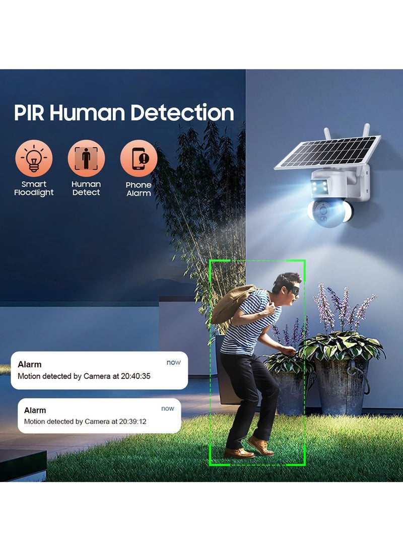 Generic - Tuya Smart Solar Security Camera, 6MP FHD 360° View, 15000mAh Battery, PIR Motion Sensor Floodlight with Siren, Two-Way Audio, Color Night Vision, UBOX Smart Life Compatible. - Image 1