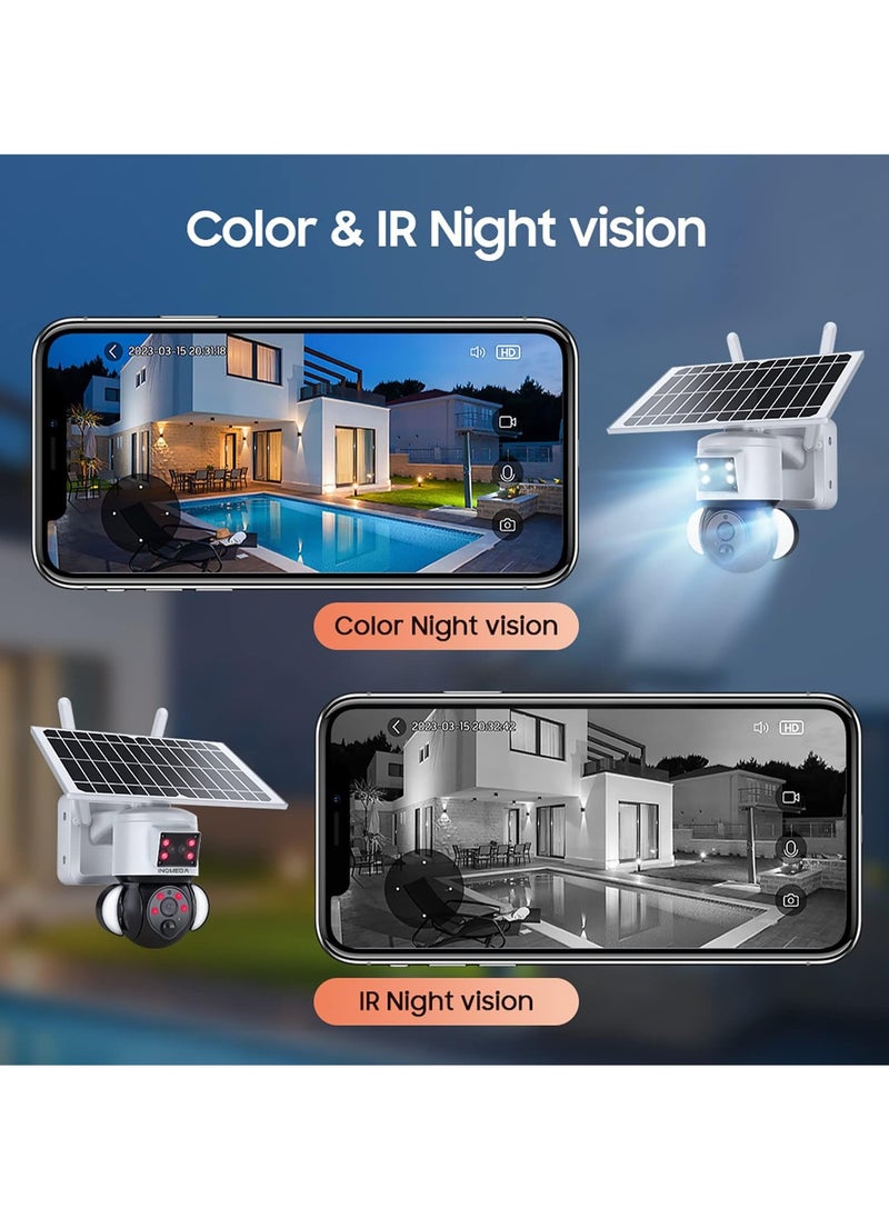 Generic - Tuya Smart Solar Security Camera, 6MP FHD 360° View, 15000mAh Battery, PIR Motion Sensor Floodlight with Siren, Two-Way Audio, Color Night Vision, UBOX Smart Life Compatible. - Image 1