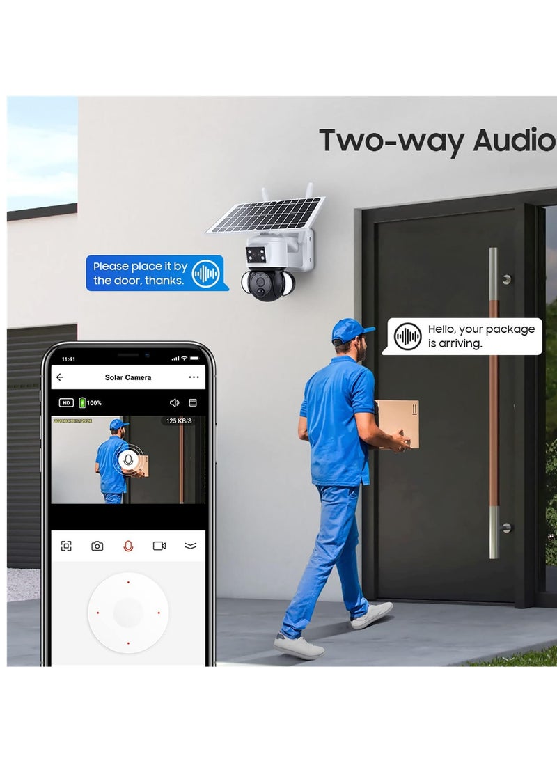 Generic - Tuya Smart Solar Security Camera, 6MP FHD 360° View, 15000mAh Battery, PIR Motion Sensor Floodlight with Siren, Two-Way Audio, Color Night Vision, UBOX Smart Life Compatible. - Image 1