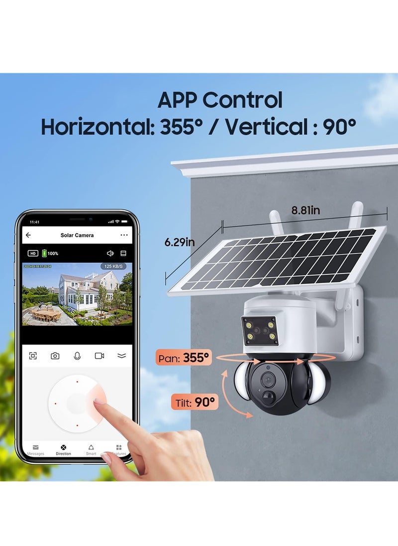 Generic - Tuya Smart Solar Security Camera, 6MP FHD 360° View, 15000mAh Battery, PIR Motion Sensor Floodlight with Siren, Two-Way Audio, Color Night Vision, UBOX Smart Life Compatible. - Image 1