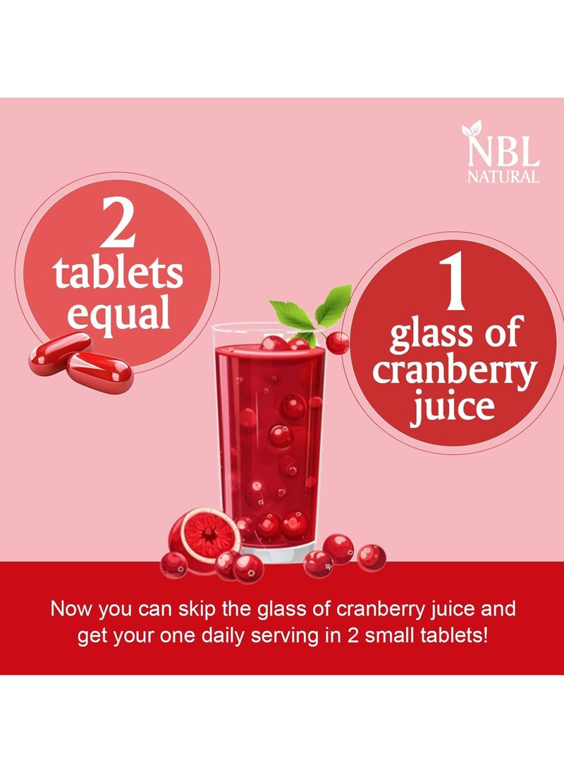 NBL Natural Cranberry Plus Probiotic Supplement, 60 Tablets, with Vitamin C  - Image 4