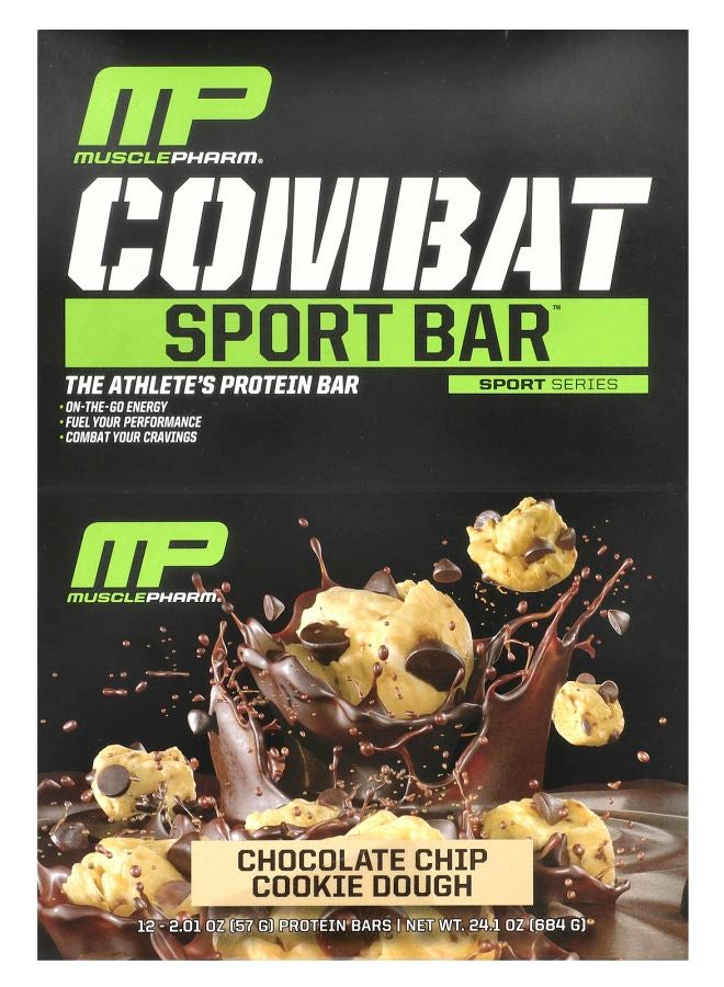 MusclePharm Combat Sport Bar™ Chocolate Chip Cookie Dough 12 Bars 2.01 oz (57 g) Each