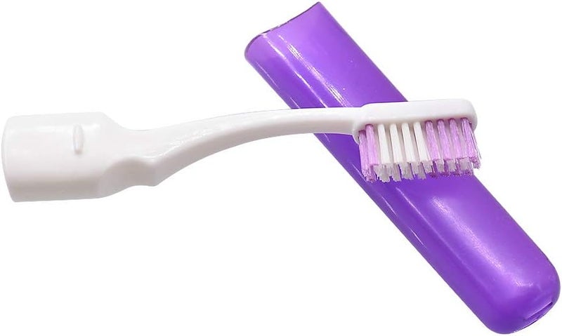 Angzhili Orthodontic Care Kit 8 PCS BoxPacked VToothbrush Waxing Travel Toothbrush Floss Spool Mouth Mirror Gap Brush Floss Threaders for Enhanced Dental Health Purple - Image 3