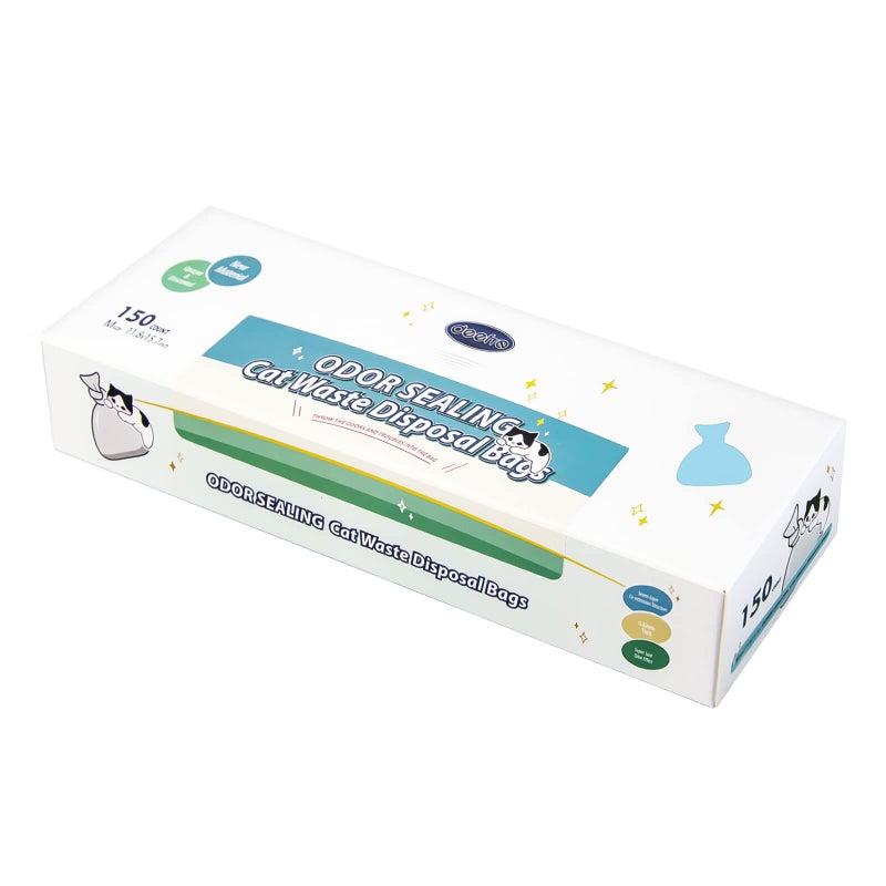 Deefre Odor Sealing Waste Disposal Bags M150 Count Cat Litter Bags Unscented Cat poop bags Large Capacity Diaper Disposal or Pet Waste Bags
