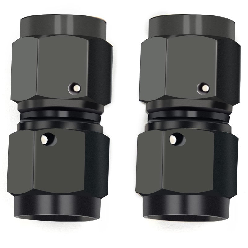 CNRAQR 6AN Female to 6AN Female Straight Swivel Coupler Fitting Adapter 91618UNF Thread Aluminium Anodized Black 2PCS - Image 2