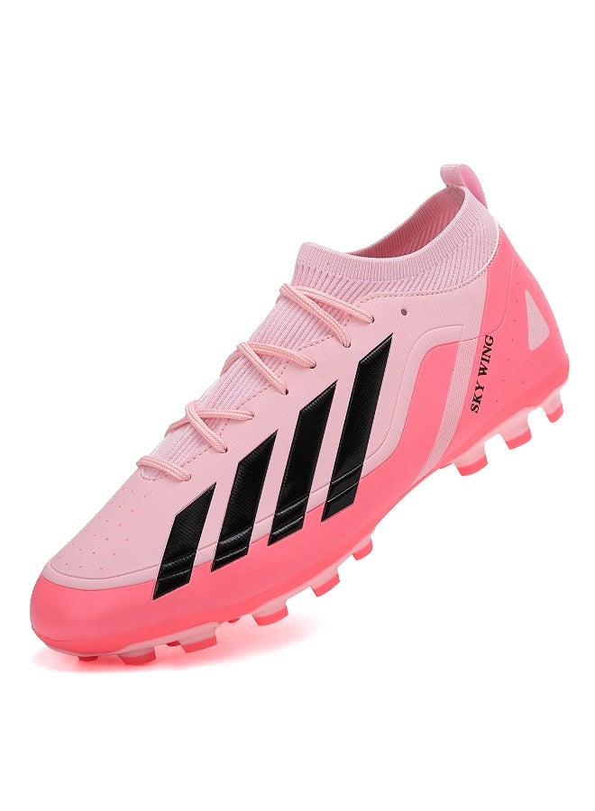 جناح السماء حذاء كرة قدم للجنسين، خفيف الوزن، نظام رباط، نعل FG، وجه متعدد الألوان، حذاء كرة قدم للرجال والنساء مع دعم للكاحل، مناسب للمبتدئين واللاعبين المتقدمين - Image 1