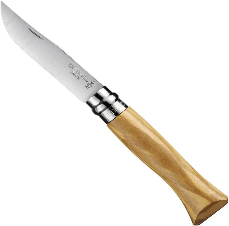 Opinel No.06-No.09 Premium Woods, Stainless Steel Folding Pocket Knife, Made in France (No.06/Olive) - Image 1