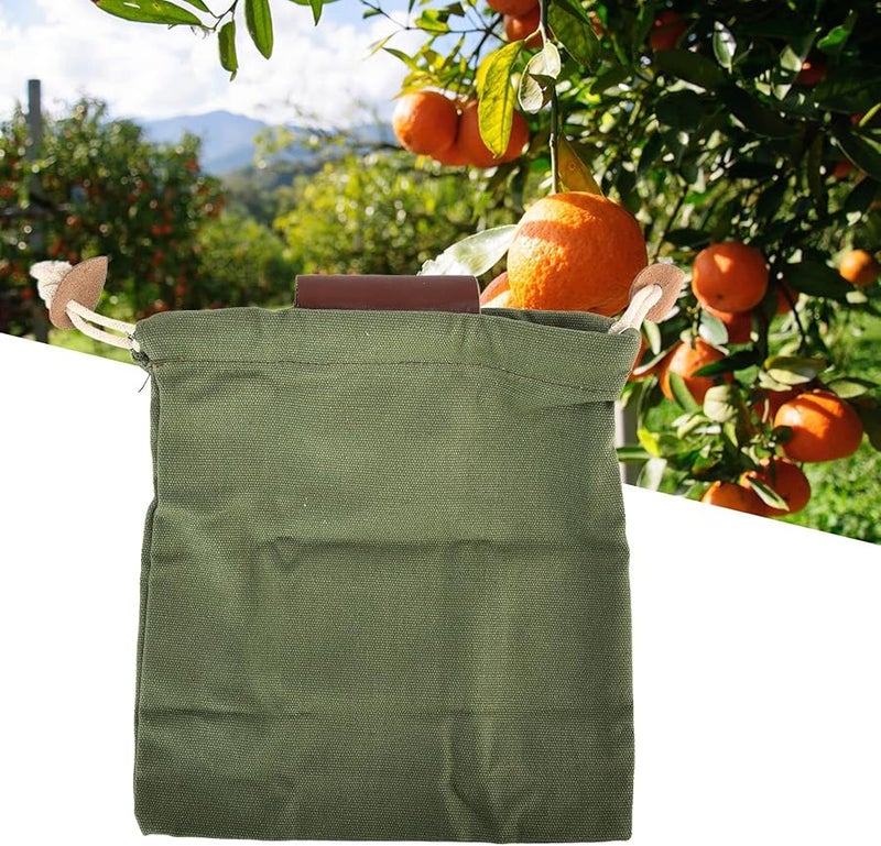 OD Green Leather Foraging Pouch Belt Portable Fruit Picking Bag for Camping Outdoor - Image 5