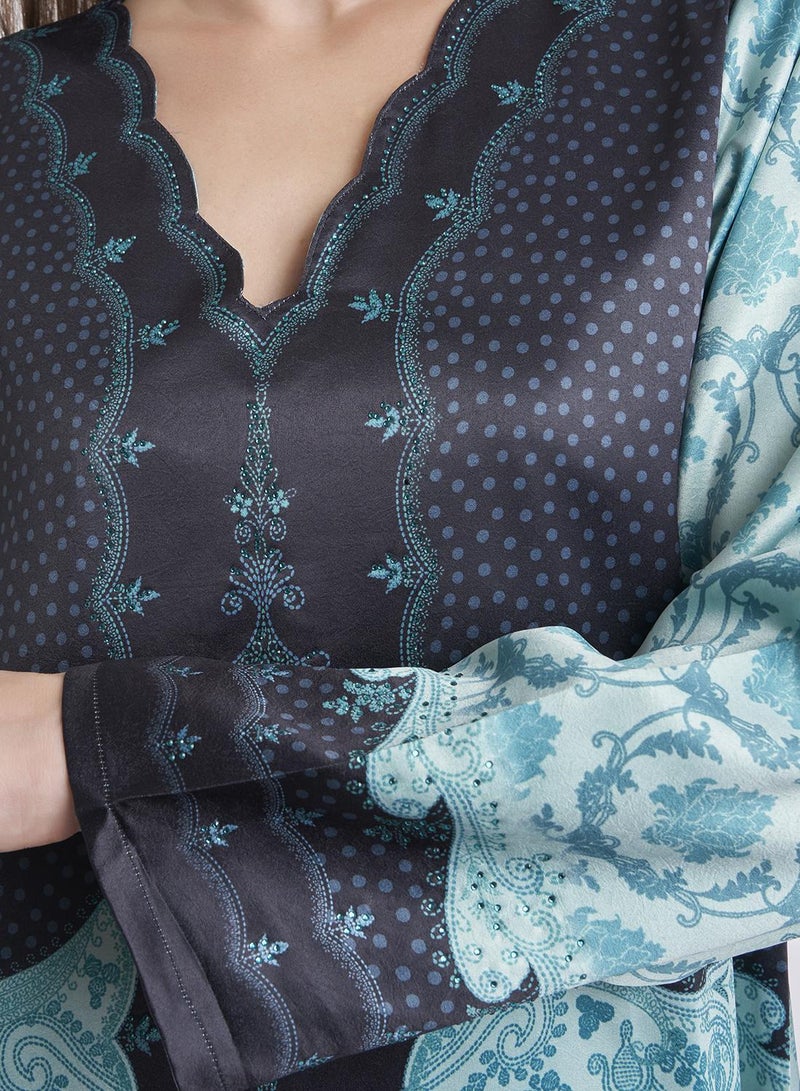 كشخة جلابية بطبعة دمشقية - Image 3