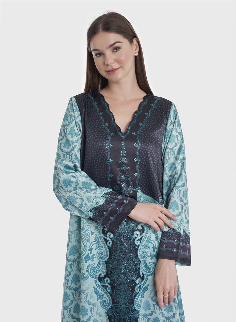 كشخة جلابية بطبعة دمشقية - Image 4