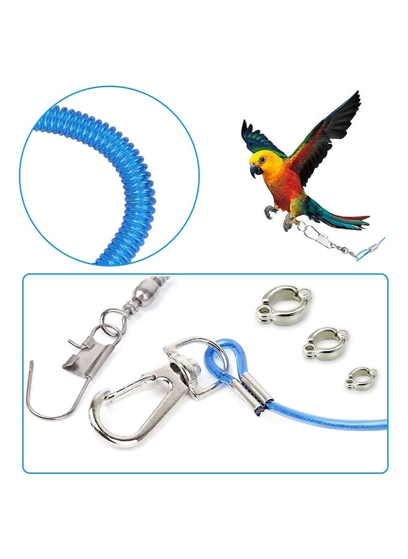 Generic - Parrot Flying Rope, Bird Harness Anti Bite Bird Aviator Training Rope 6m Parrot Bird Harness Leash Rope Pet Supplies for Macaw African Greys Parakeet, With 3 Parrot Foot Rings - Image 1