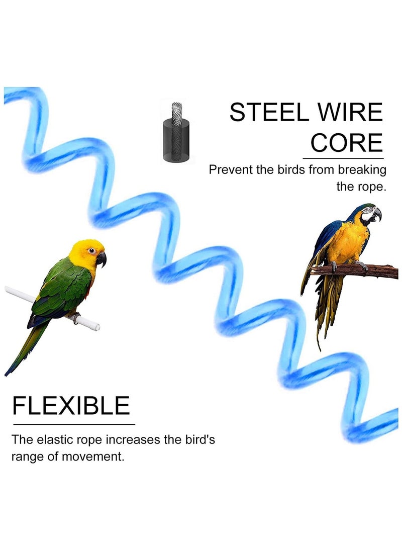 Generic - Parrot Flying Rope, Bird Harness Anti Bite Bird Aviator Training Rope 6m Parrot Bird Harness Leash Rope Pet Supplies for Macaw African Greys Parakeet, With 3 Parrot Foot Rings - Image 1