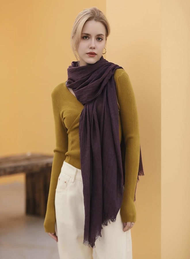 Harewom Lightweight Gauze Linen Feeling Shawl Wraps for Women Beach Summer Scarf for Evening Wedding Dresses, Shawl Wraps - Brown, One size - Image 2