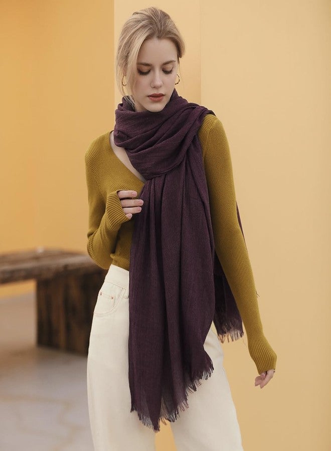 Harewom Lightweight Gauze Linen Feeling Shawl Wraps for Women Beach Summer Scarf for Evening Wedding Dresses, Shawl Wraps - Brown, One size - Image 3