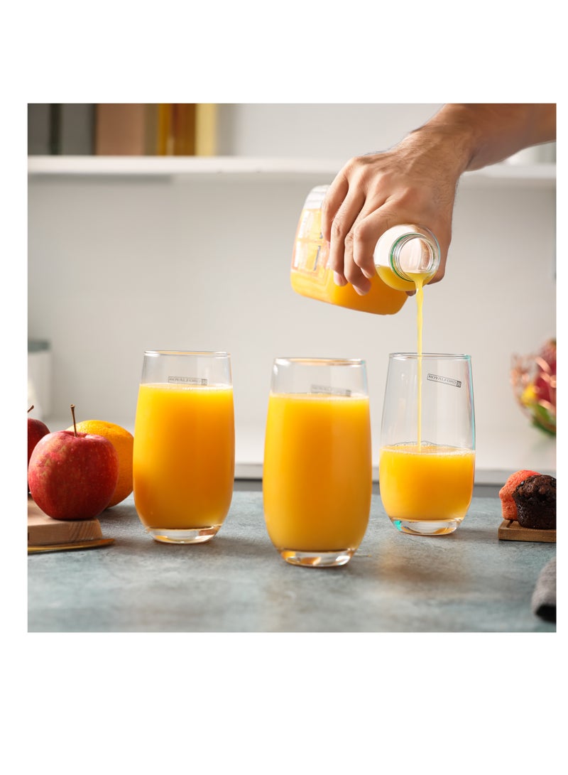 Royalford 500ML Crystal Clear Glass Tumbler Set-RF12589/ Dishwasher Safe, Lead-Free, Crystal Clear Construction/ Multi-Purpose, Perfect For Hot and Cold Beverages like Tea, Coffee, Water, Juices - Image 4