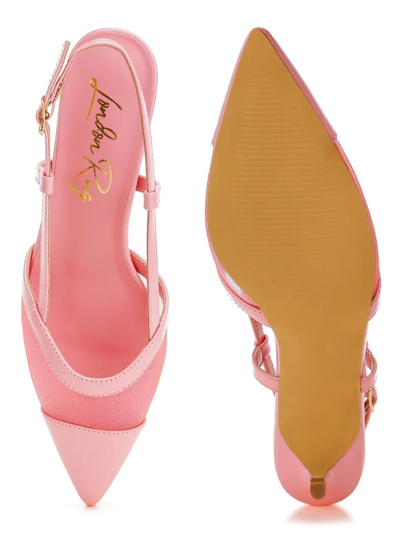 London Rag Pink Mesh Slingback Sandals