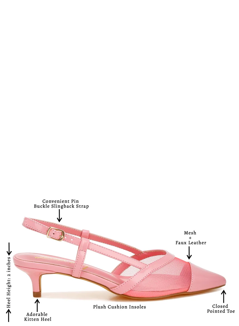 London Rag Pink Mesh Slingback Sandals
