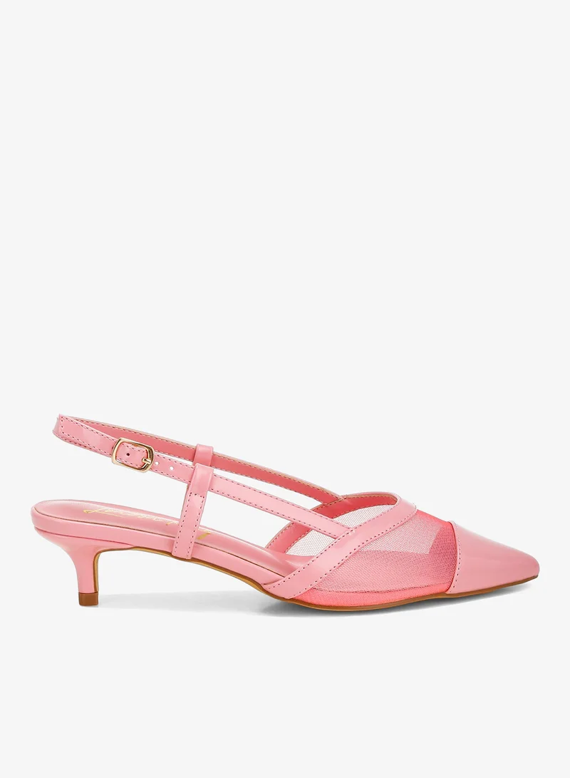 Pink Mesh Slingback Sandals