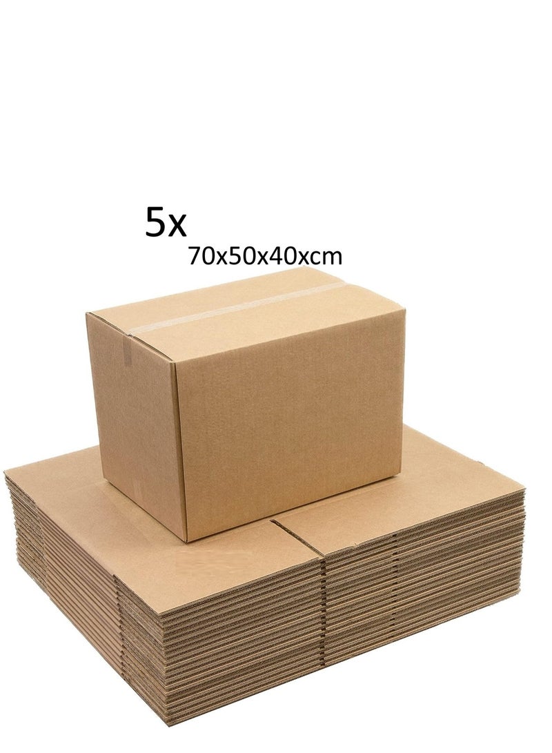 Generic 5 PLY Cardboard Box (70x50x40 CM) For Shipping, Packing, Moving, Storage Box for Home or Business, Strong (5pcs)  - Image 1