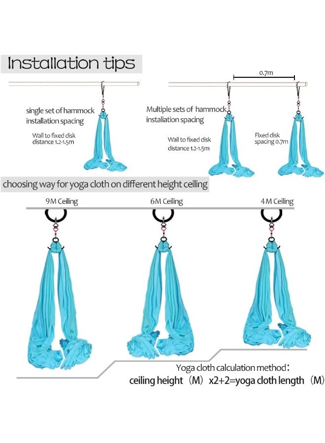 SYCYKA Deluxe Aerial Silks Equipment Set for Yoga, Acrobatics, Dance & Circus Arts (L:10m W:2.8m - Deep Purple) - Image 2