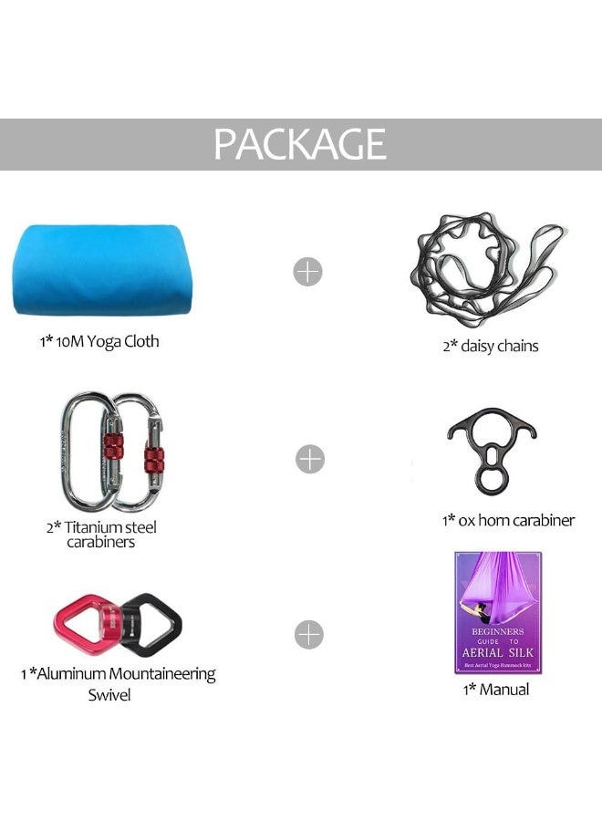 SYCYKA Deluxe Aerial Silks Equipment Set for Yoga, Acrobatics, Dance & Circus Arts (L:10m W:2.8m - Deep Purple) - Image 5