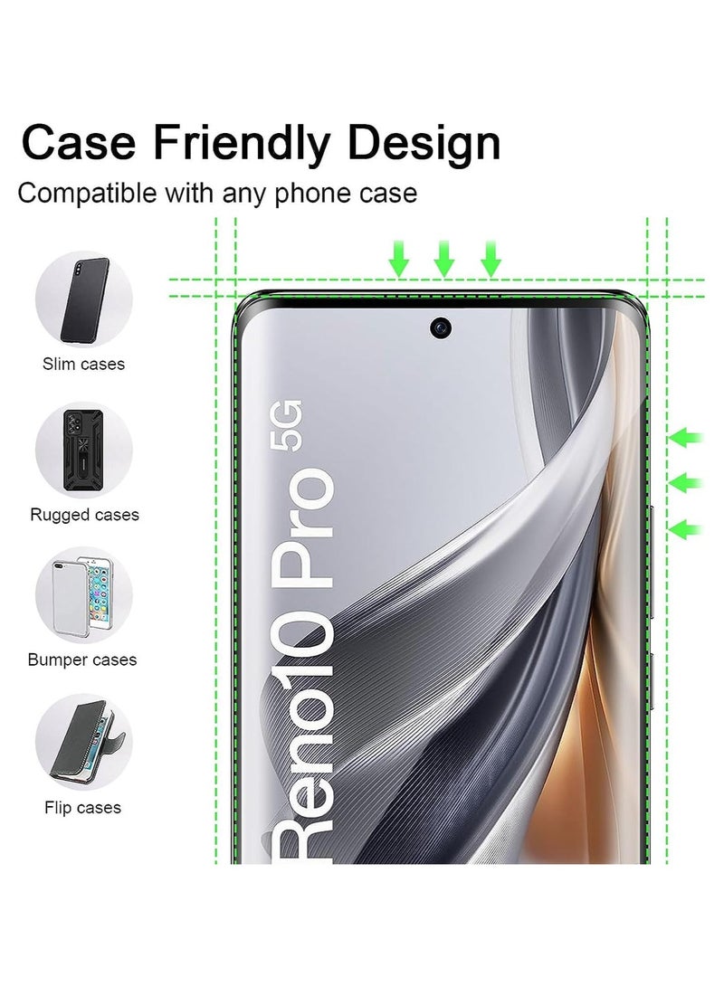 general [2+2 Pack] Tempered Glass Compatible with OPPO Reno 10 5G/10 Pro 5G Screen Protector + Camera Lens Protector, 9H Hardness Anti-Scratch 3D HD Tempered Glass Film - Image 3