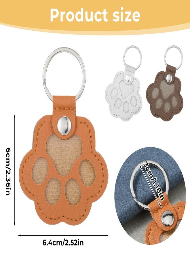 Telooco 6Pcs Dog Hair Keychain Keepsake Pet Fur Keepsake Pet Paw Shaped Dogs Fur Keychain Pets Memorial Gift Keyring Handmade Key Holder for Collecting Cat and Dog Hair - Image 2