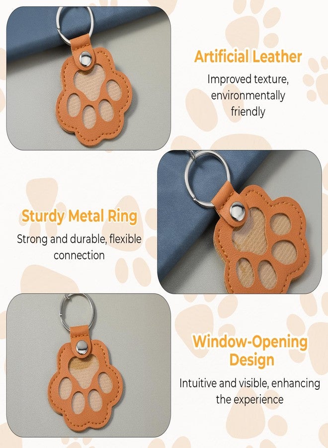 Telooco 6Pcs Dog Hair Keychain Keepsake Pet Fur Keepsake Pet Paw Shaped Dogs Fur Keychain Pets Memorial Gift Keyring Handmade Key Holder for Collecting Cat and Dog Hair - Image 3