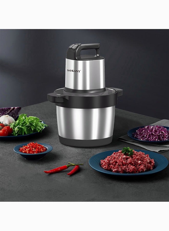 sokany 3-Speeds 6.5L Electric Meat Grinder Chopper Food Processor 4-Blades 1500W SK-YM-7033 Black/Silver  - Image 5