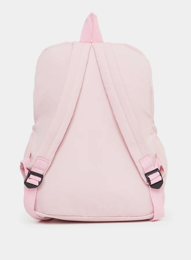 Styli Solid Front Pocket Backpack with Zip Detail