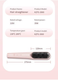 General Mini Ionic Straightening Comb – Travel-Friendly Straightener & Curler for Men/Women, Dual-Use Hair Styling Tool  - Image 4