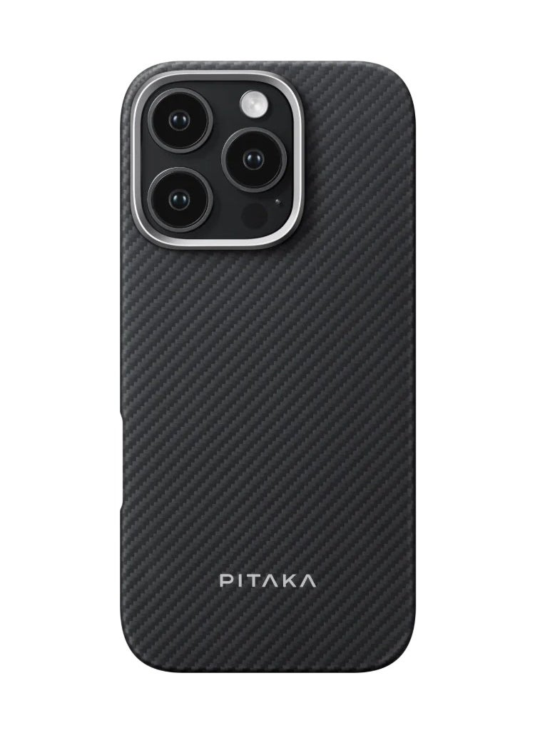 بيتاكا جراب Pitaka رفيع  لهاتف iPhone 16 Pro - أسود/رمادي  - Image 1