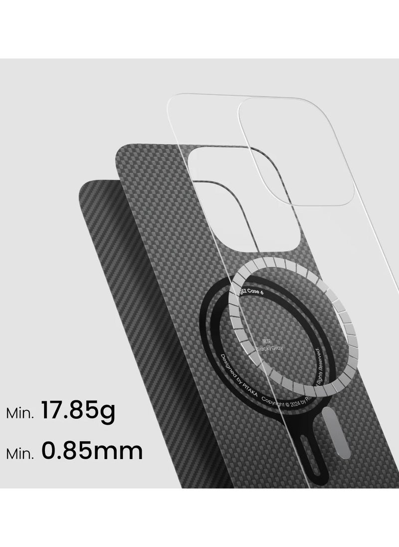 بيتاكا جراب Pitaka رفيع  لهاتف iPhone 16 Pro - أسود/رمادي  - Image 4