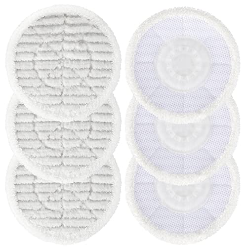 Replacement Steam Mop Pads for Shark S6002UK S7201UK Steam Mop Reusable Steam  Scrub AllinOne Cleaning Pads Scrubbing and Sanitizing Rotating Power Pads for All sealed hard floors 6PCS