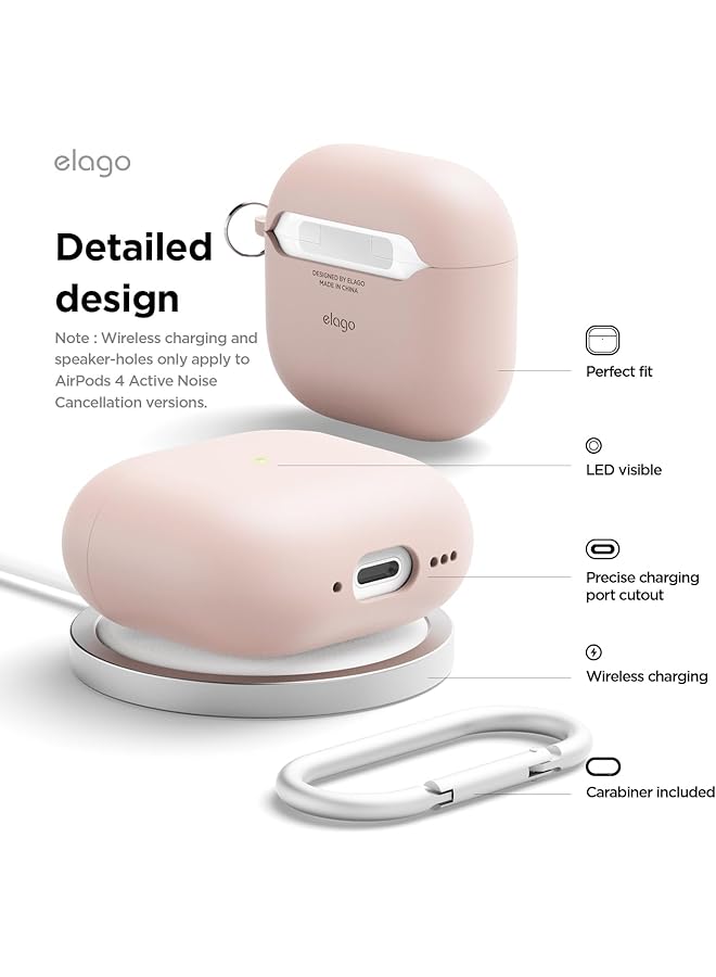 Elago Liquid Hybrid Hang Compatible With Airpods 4 Case Cover 2024 With Carabiner Pink - Image 5