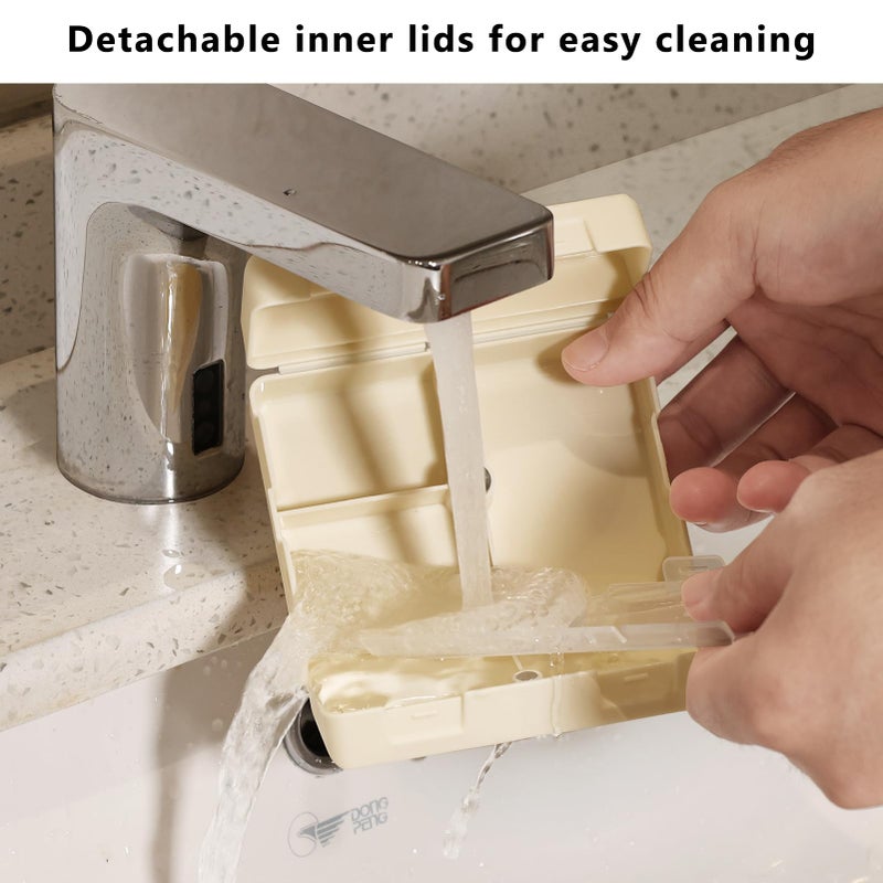 FYY Daily Pill Organizer,2 Pcs 7 Compartments Portable Pill Case Travel Pill Organizer,[Folding Design] Pill Box for Purse Pocket to Hold Vitamins,Cod Liver Oil,Supplements and Medication-White - Image 5