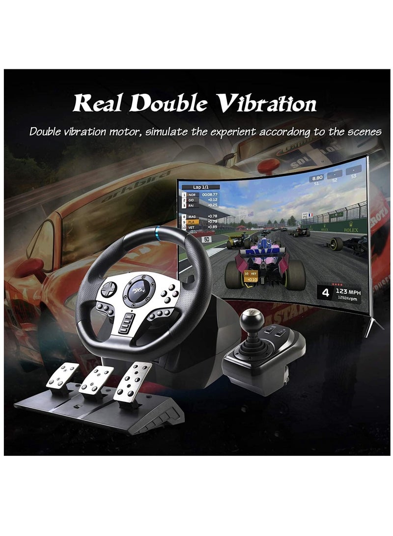 PXN Racing Wheel Dual-Motor Feedback Driving with Pedals and Shifter for PS4, PC, Xbox One, Xbox Series S/X, and Nintendo Switch - Image 2