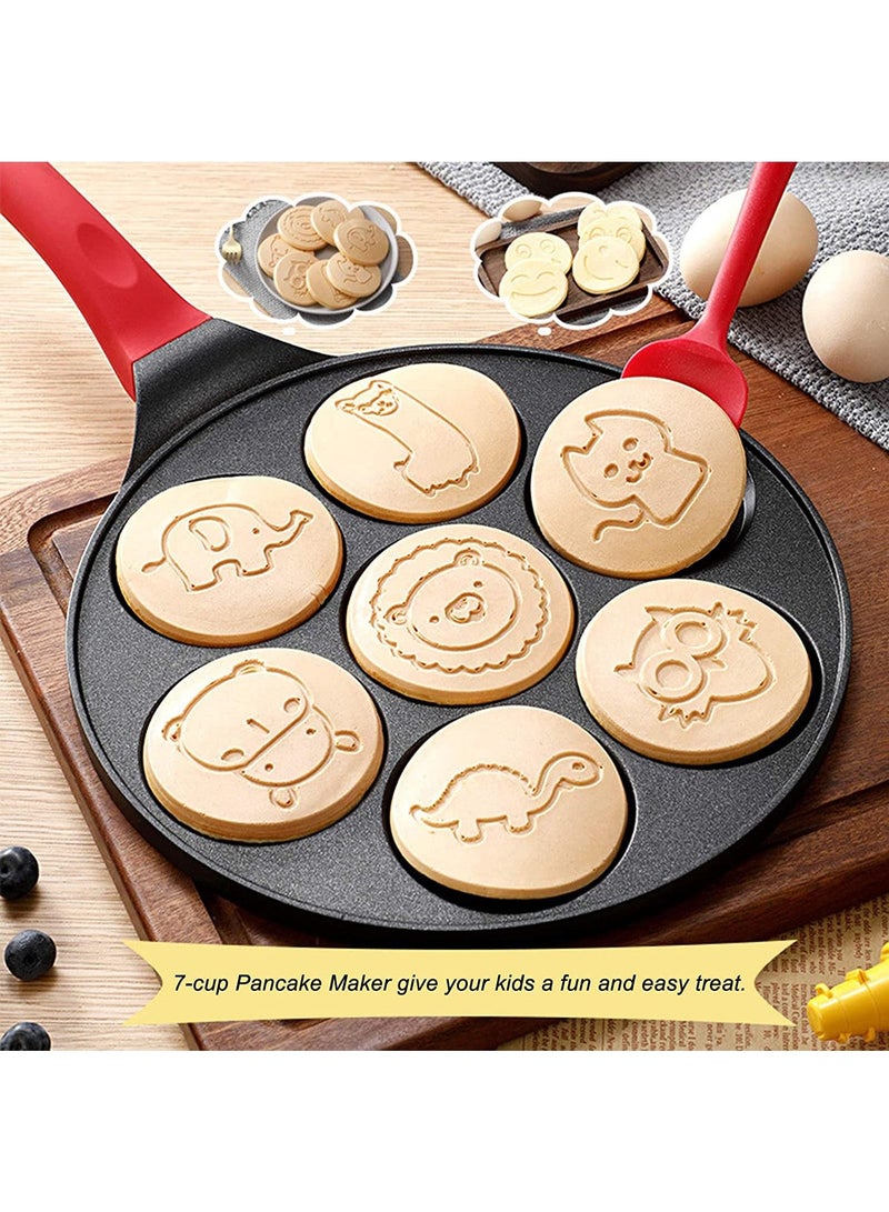 Arabest Round Ceramic Pancake,Pancake Pan with 7 Animal Face Designs - Pan with Nonstick Surface and Comfortable Handle Hope to make cute food for kids. - Image 5