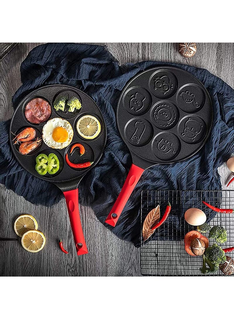 Arabest Round Ceramic Pancake,Pancake Pan with 7 Animal Face Designs - Pan with Nonstick Surface and Comfortable Handle Hope to make cute food for kids. - Image 3