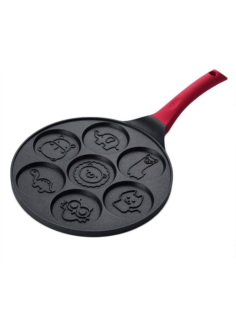Arabest Round Ceramic Pancake,Pancake Pan with 7 Animal Face Designs - Pan with Nonstick Surface and Comfortable Handle Hope to make cute food for kids. - Image 1