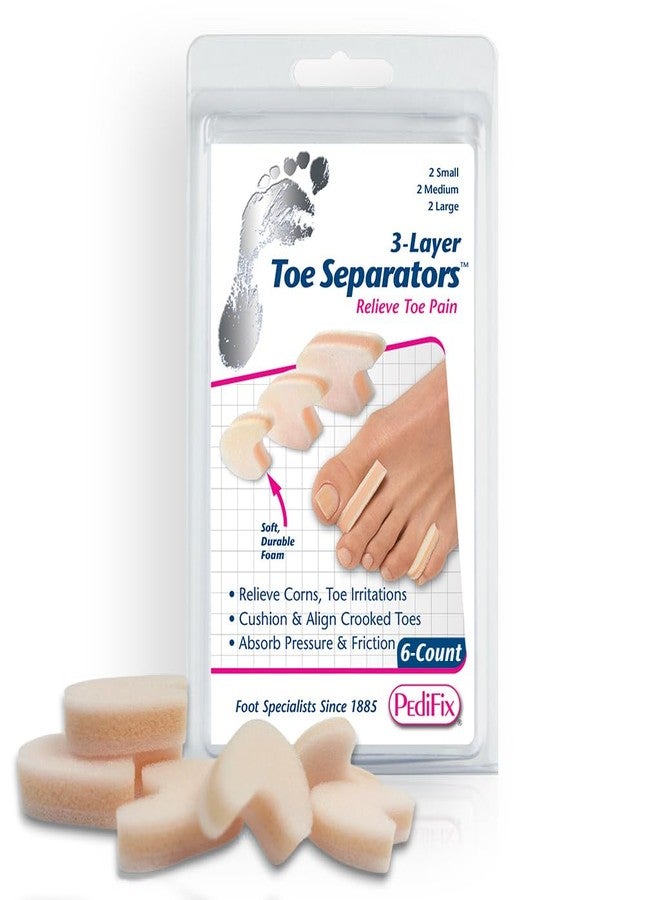 Pedifix 3-layer Toe Separators, 6-Count - Image 1
